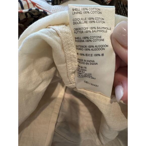 Free People Gia Shift Dress Size Medium Floral Geometric Pattern Lace-Up Fall - Picture 11 of 13